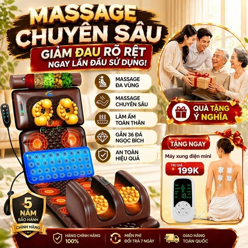 Đệm Massage Toàn Thân Ngọc Bích Z99, Nệm Ghế Thảm Mát Xa Lưng Và Cột Sống, Máy Massage Cổ Vai Gáy