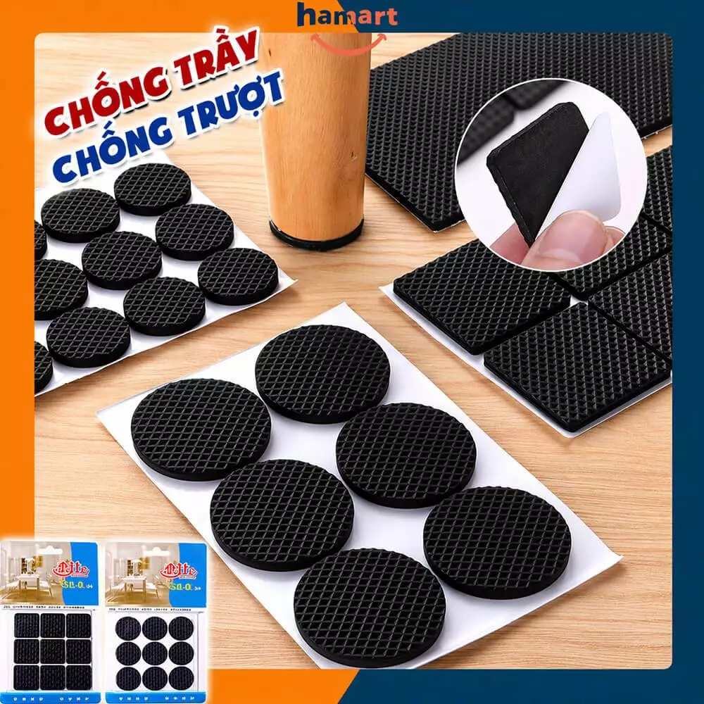 Miếng Dán Chân Bàn Ghế Chống Trượt Hamart Bọc Lót Chân Bàn Ghế Chống Ồn Chống Xước Nền Nhà