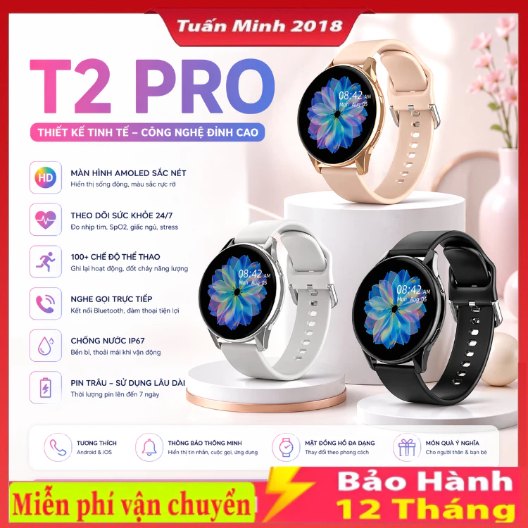 Đồng Hồ Thông Minh T2 / T800 Pro Max có chức năng gọi Bluetooth, ghi lại hoạt động thể thao, mặt đồng hồ tùy chỉnh