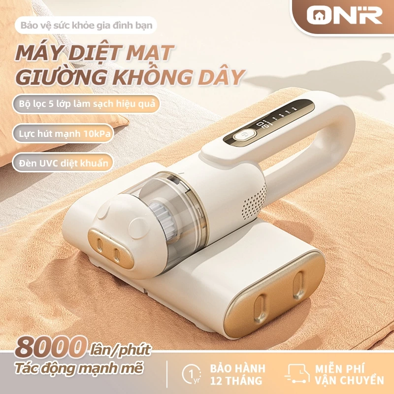 ONR-Máy Hút Bụi Giường Nệm Cầm Tay, 6 Mức Lực Hút, Khử Trùng Bằng Tia UV, Không Dây, Máy Diệt Mạt