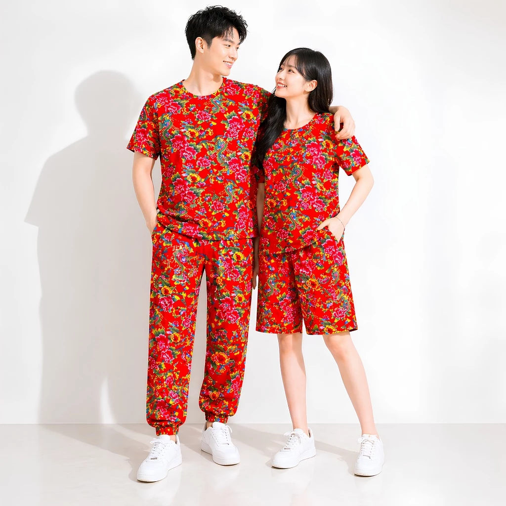 Bộ Quần Áo Hoa Công Unisex Nam Nữ 33KG-123kg Bigsze họa tiết sắc nét mặc Đi Biển hội nhóm Gia Đình vui nhộn
