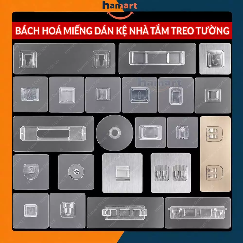 50 Mẫu Miếng Dán Kệ Nhà Tắm Treo Tường Hamart Dán Oenon Ecoco Dự Phòng Đa Năng Siêu Dính
