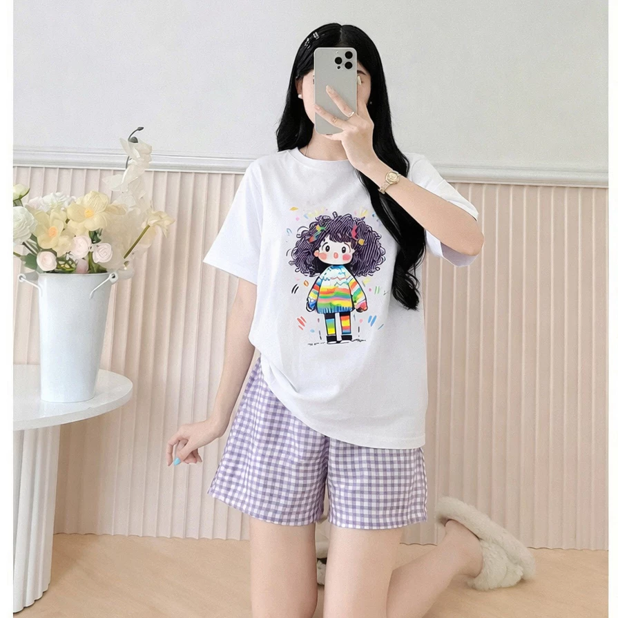 [RẺ VÔ ĐỊCH] Set bộ Đùi Mặc Nhà Chất Thun Cotton in hình dày dặn, mềm mại - Quần đùi thun, áo tay ngắn in hình