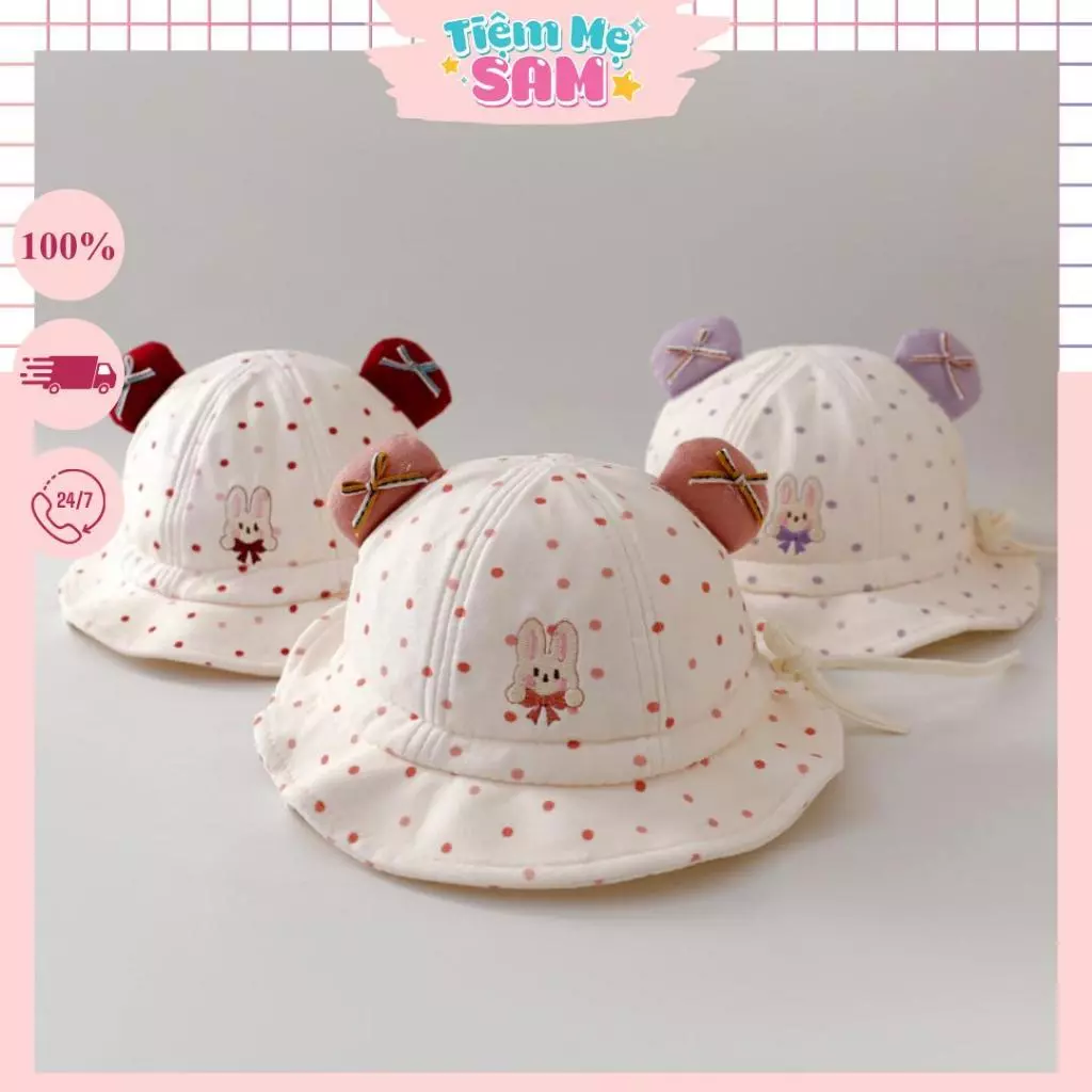 Mũ vành che nắng tốt, họa tiết đáng yêu cho bé trai bé gái 5-20 tháng (MUG42)
