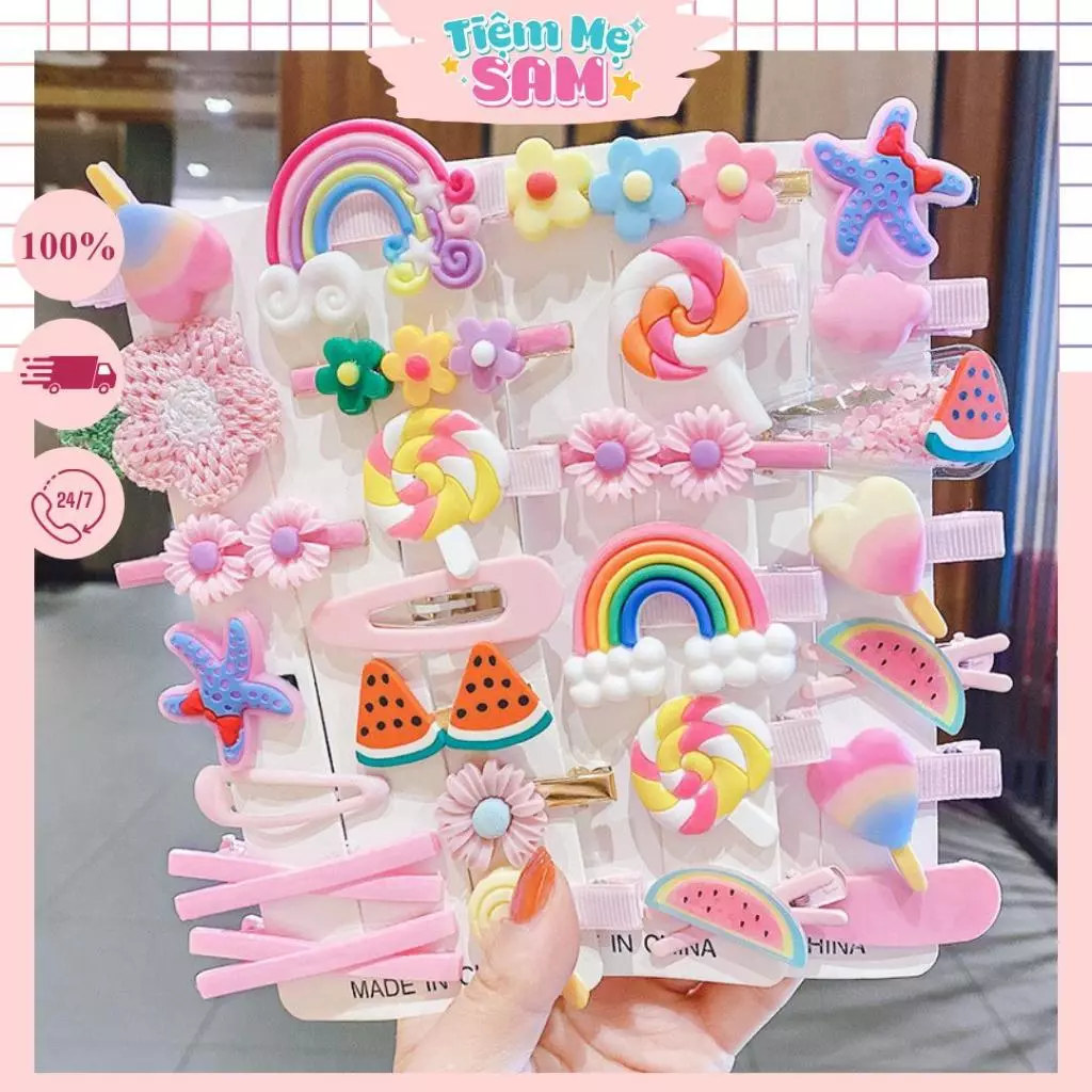 Các mẫu kẹp tóc mái siêu xinh, Kẹp tóc dễ thương cho bé gái (PK01-PK10)