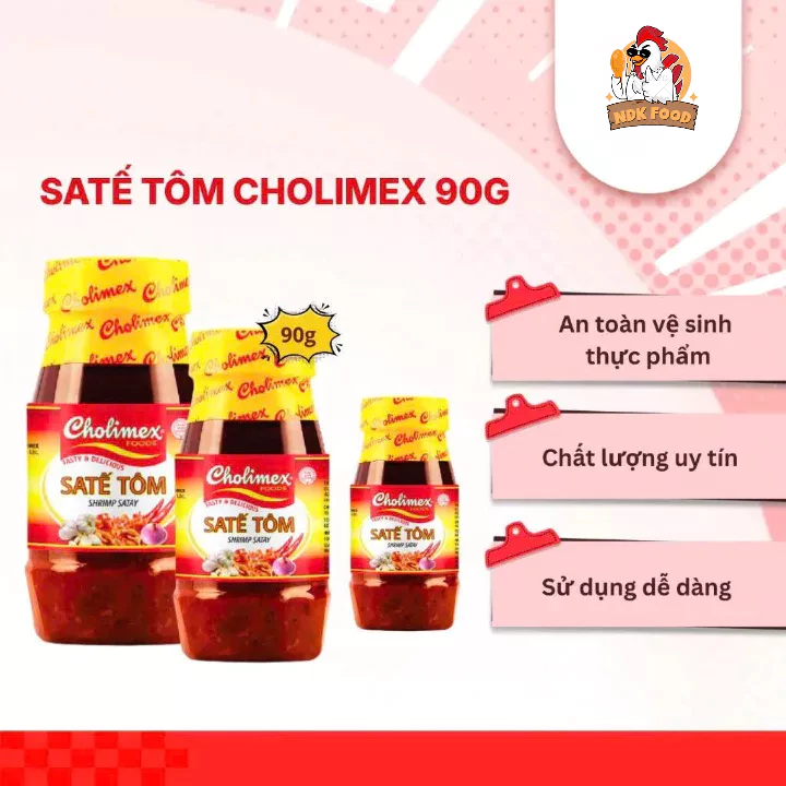 Sa Tế Tôm Cholimex Hũ PET 90g – Cay Thơm Đậm Vị, Gia Vị Chấm & Nấu Mì, Lẩu, Bún, Chính Hãng Cholimex