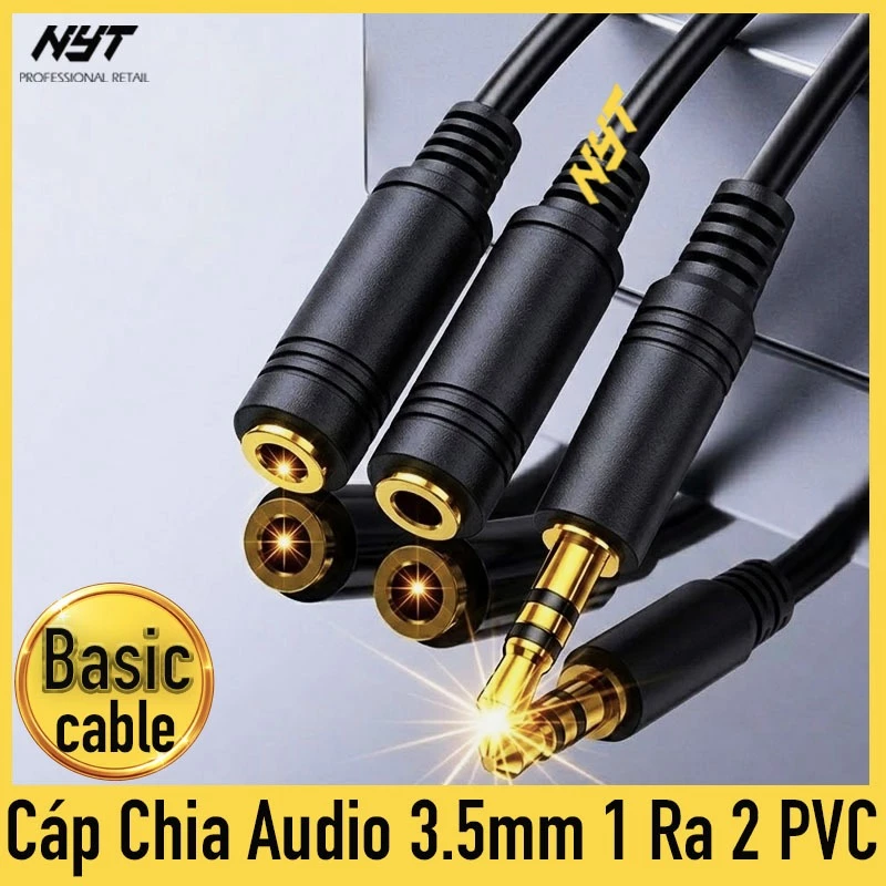 Cáp Chia 2 Cổng Audio 3.5mm Cao Cấp NYT
