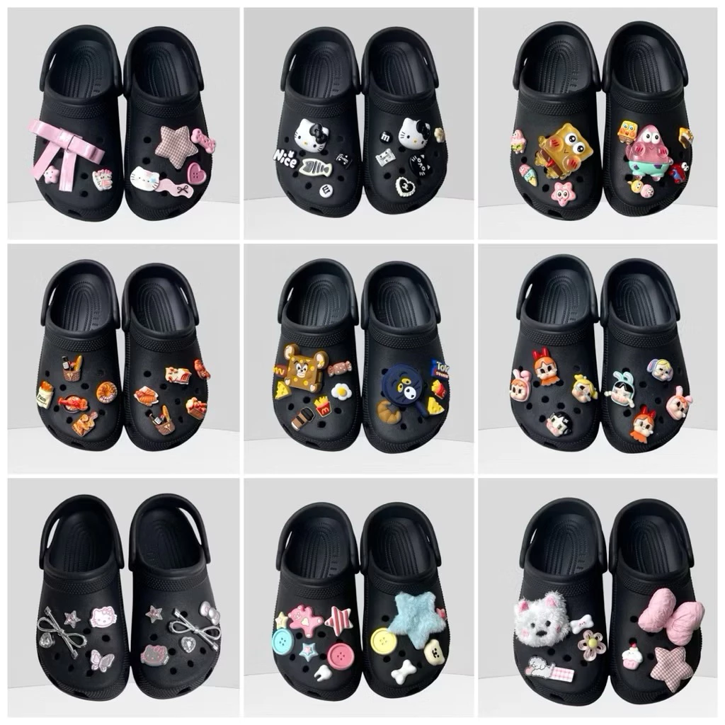 Dép Charm Dép Quai Hậu Mix Charm Dễ Thương Nam Nữ