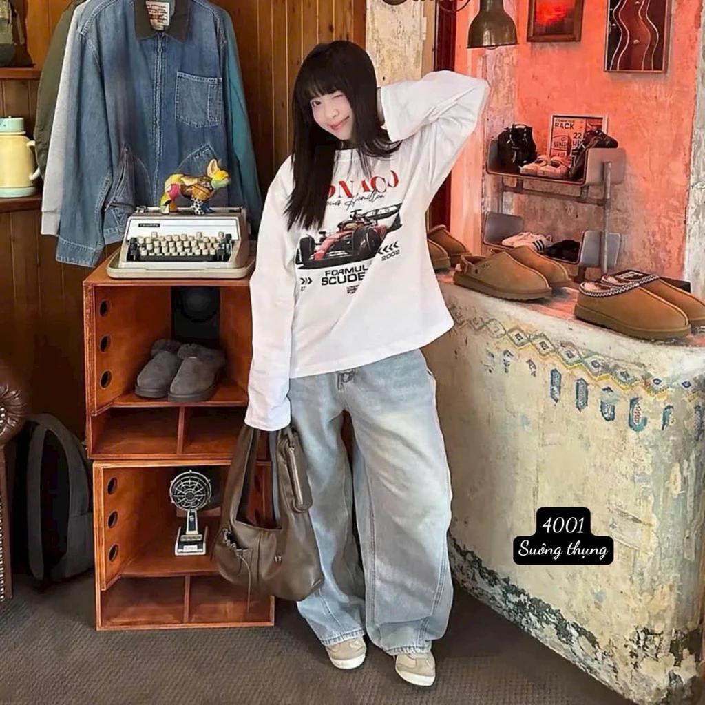 (95CM) Quần jean baggy boy , jean nữ suông boy , jean ống cong,  Đủ Size S/M/L ( BB40 - Quần jean ống cong ) 4001