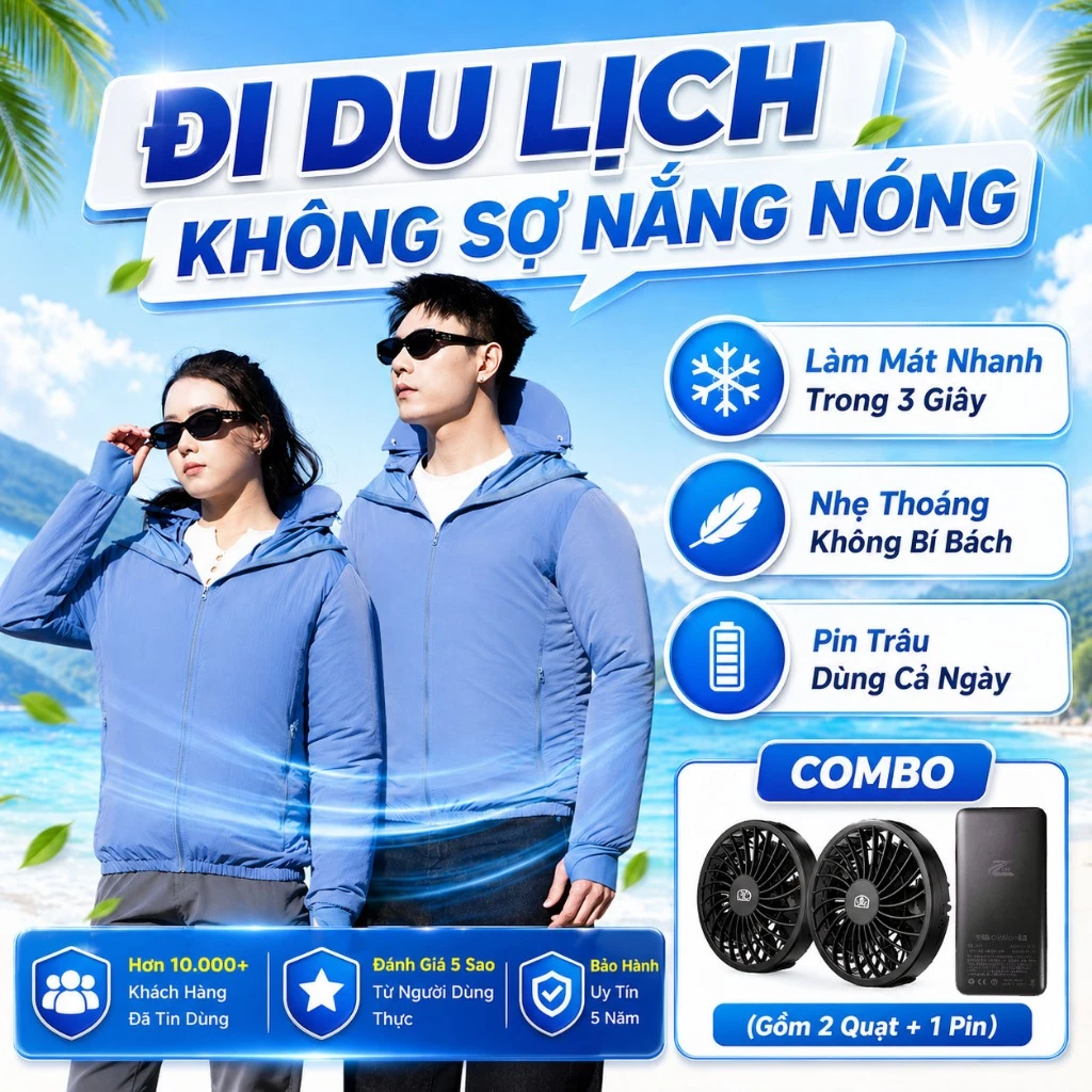 Áo Quạt Điều Hòa Zlife, Áo Chống Nắng Quạt Pin Trâu Sử Dụng Liên Tục 24h, Áo Quạt Điều Hòa 2026