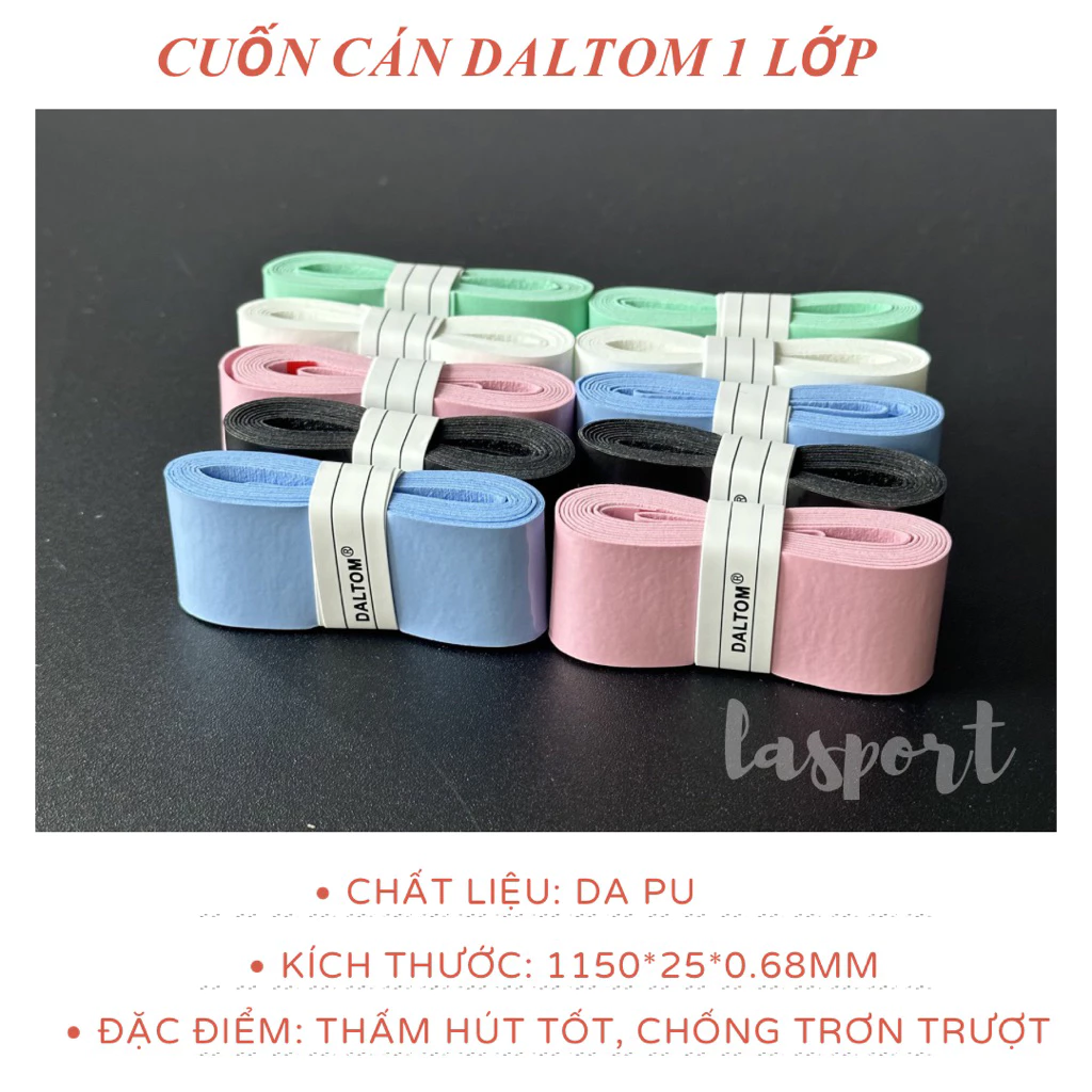 Quấn cán DALTOM chính hãng, quấn cán vợt cầu lông, pickleball siêm êm siêm bám tay, thấm hút mồ hôi cực tốt