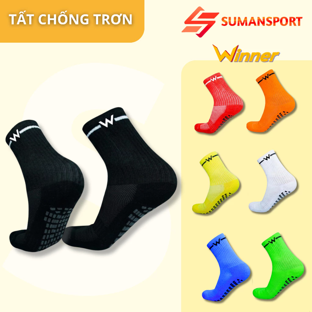 Tất đá bóng chống trơn thể thao combo 2-3 đôi dệt kim cổ lửng cao su non bàn chân chơi đá bóng cầu lông pickleball
