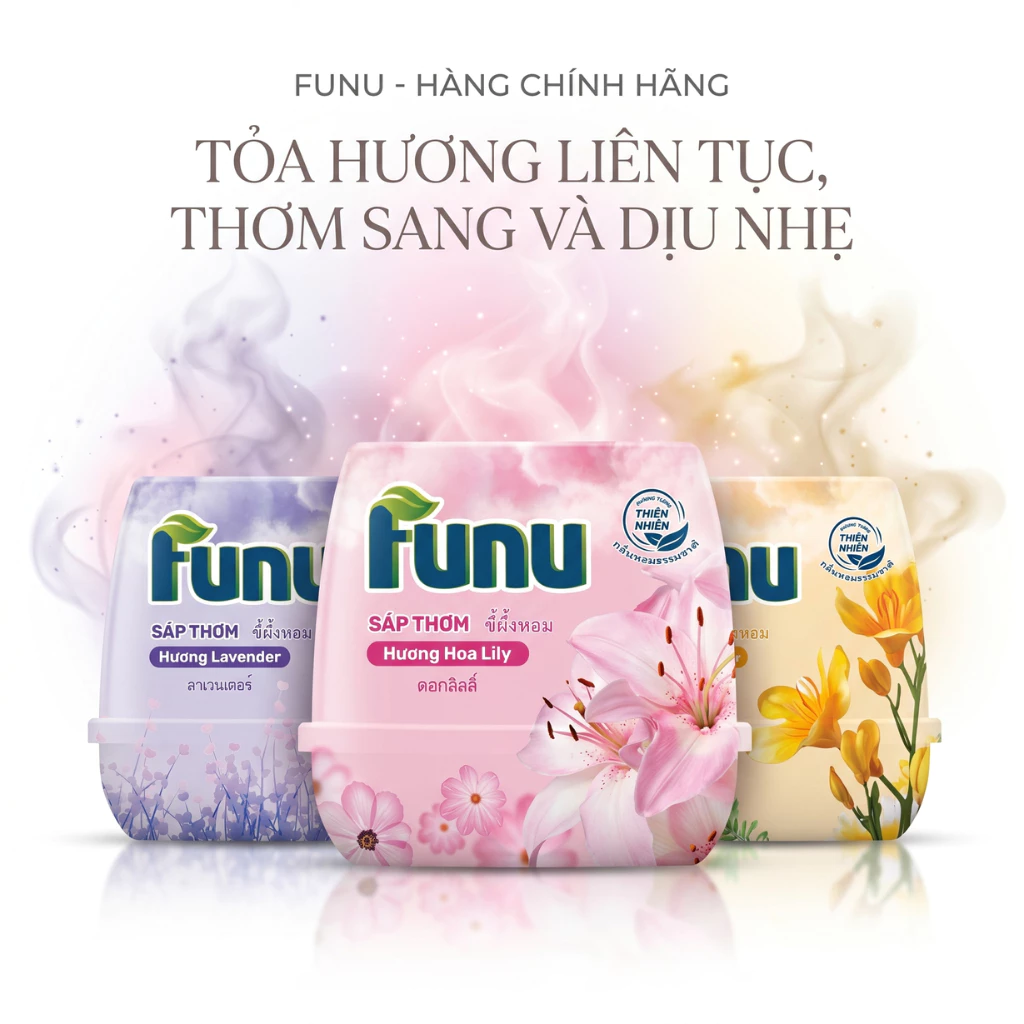 Combo 3 Sáp Thơm Phòng FUNU Khử Mùi Liên Tục – Thơm Dịu Nhẹ, An Toàn Sinh Hoạt