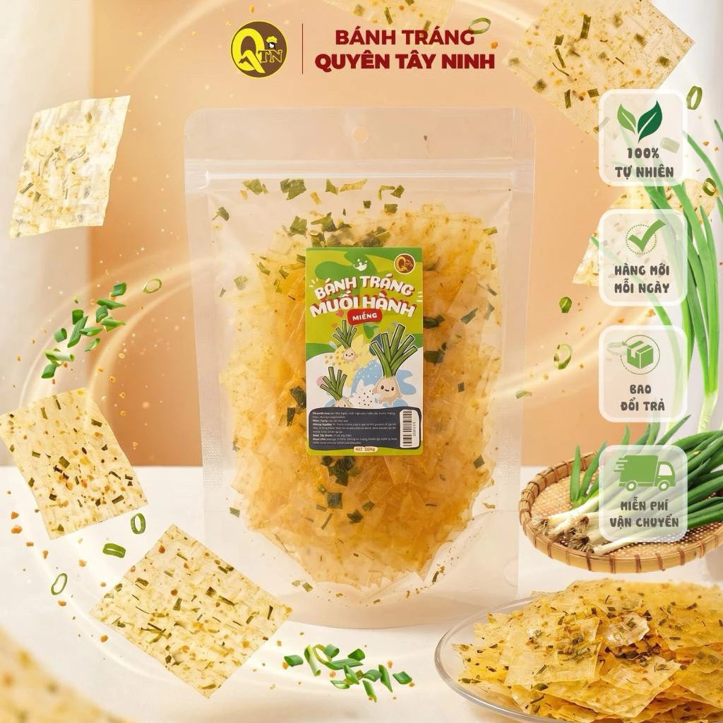 Bánh Tráng Muối Hành Tỏi ,Tomyum, Mực, Rong Biển, Gà Quay, Xike Cuộn Tôm- Bánh Tráng Quyên Tây Ninh