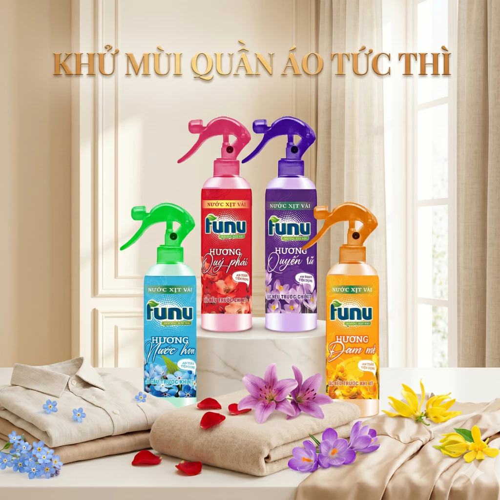 Xịt Thơm Quần Áo Funu Hương Nước Hoa Cao Cấp Thơm Sang Tinh Khôi