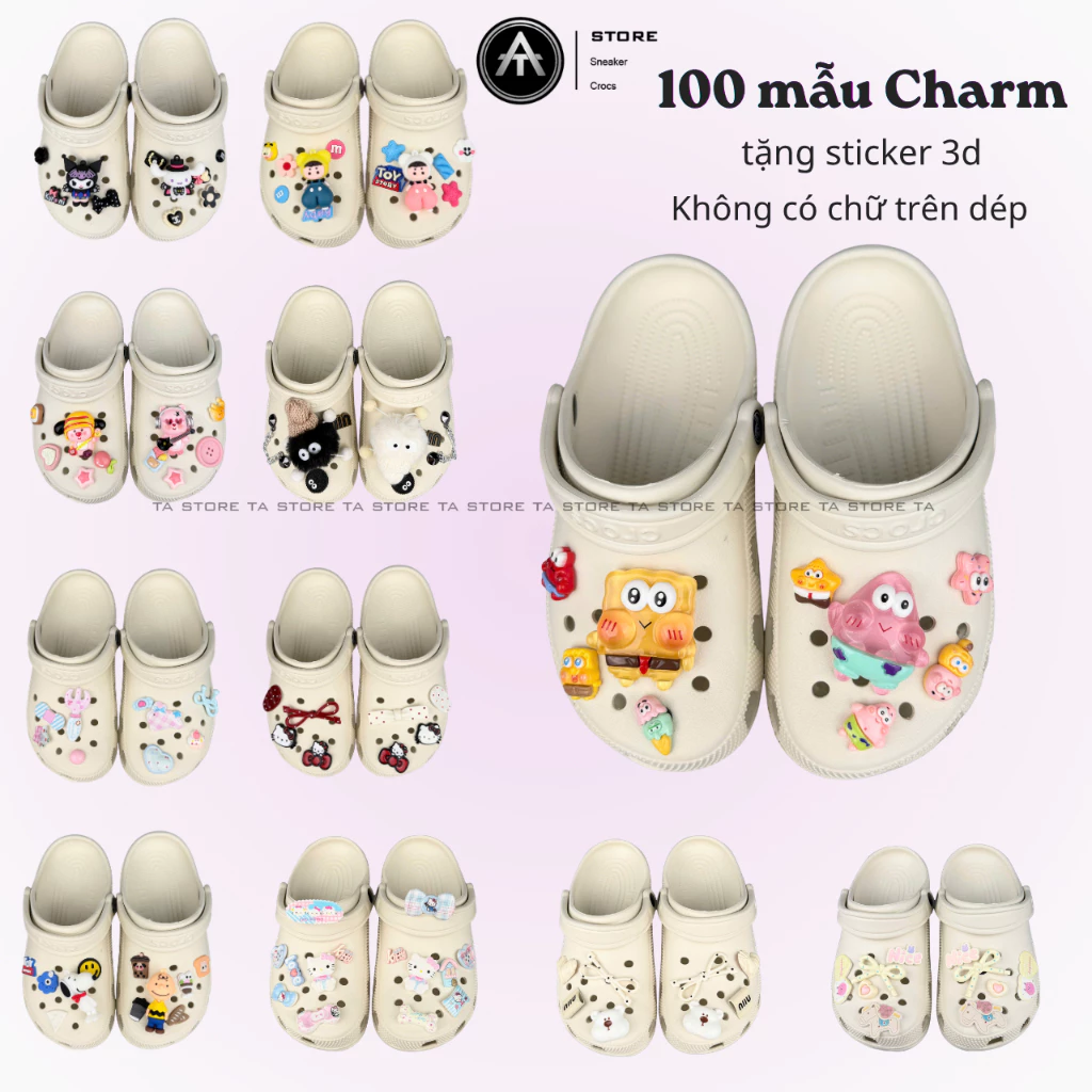 ( Size Nam ) DÉP CROSS Quai Hậu Mix Charm Basic Không Thấm Nước - Hỗ Trợ Đổi Size TA STORE