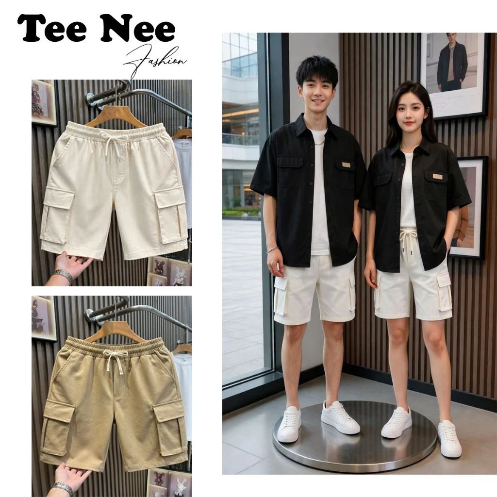 [ DEAL MỞ BÁN ] Quần Short Nam Nữ Túi Hộp Chất Vải KAKI CANVAS Cao Cấp By TeeNee