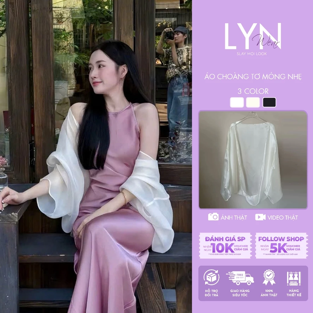 | LYN WEAR | (HOẢ TỐC) ÁO CHOÀNG TƠ CAO CẤP ĐI BIỂN, ĐI TIỆC THANH LỊCH DỄ PHỐI