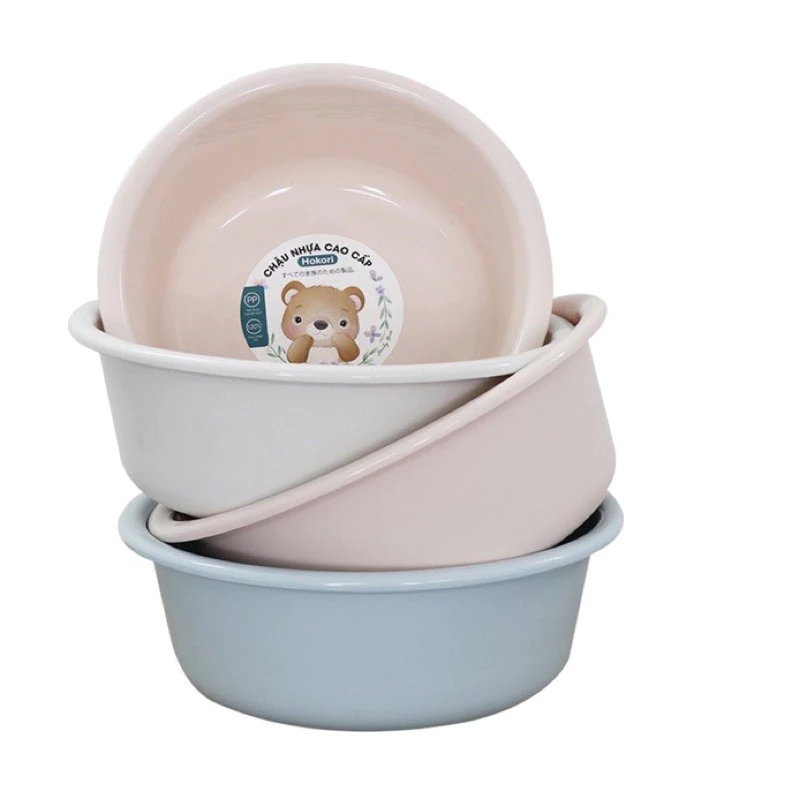 Chậu nhựa giặt, tắm Hokori Việt Nhật cỡ to 45cm/50cm/set 5 chậu hokori