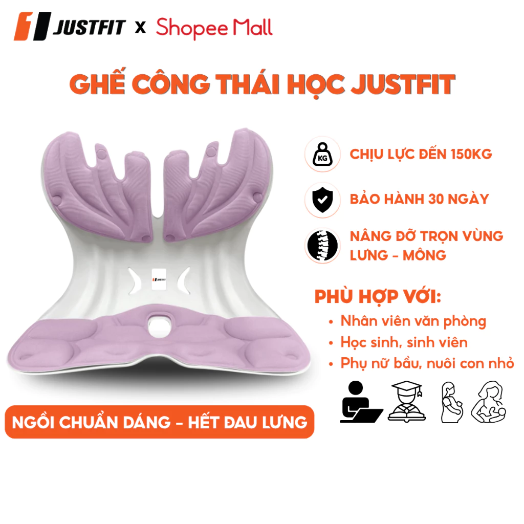 Ghế công thái học đa năng JUSTFIT - Dùng cho mọi đối tượng, giúp thoải mái tránh đau lưng