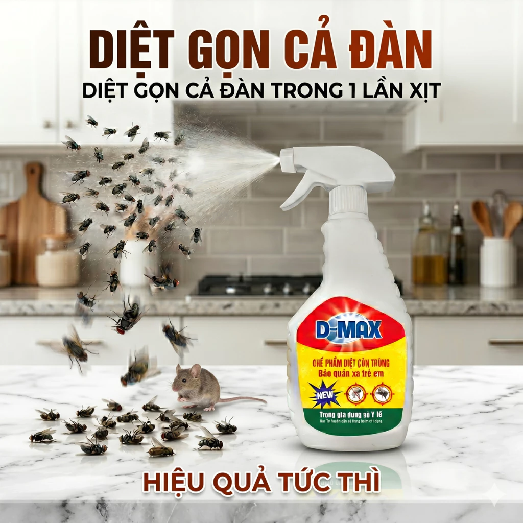 Xịt Ruồi DMAX Không Mùi Diệt Ruồi Hiệu Quả Cao, Xịt Ruồi An Toàn, Tiện Dụng Cho Gia Đình