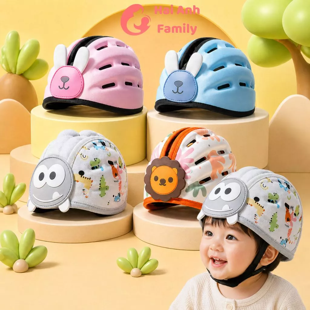Nón bảo hiểm cao cấp cho bé từ 6-24 tháng, siêu nhẹ, thoáng khí, thiết kế siêu xinh