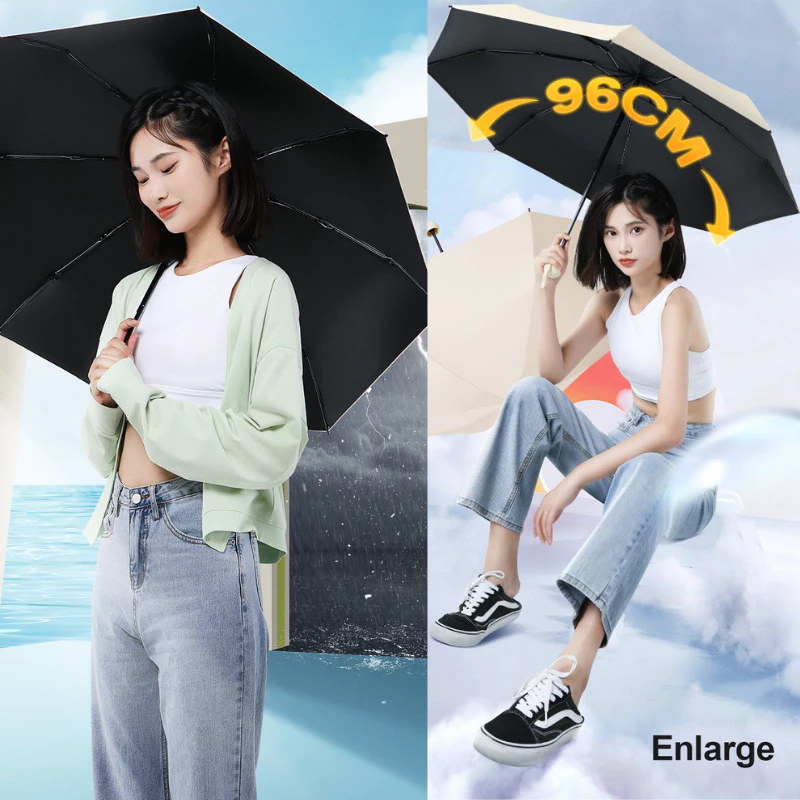 Ô Dù Mini 8 Nan Đường Kính 96cm Bỏ Túi Siêu Gọn, Che Nắng Mưa Khi Đi Du Lịch Tiện Lợi Cao Cấp