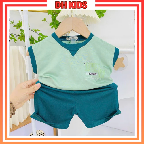 [ L01 ] Đồ bộ sát nách chất thun lạnh mát mẻ dành cho bé trai bé gái từ 6 - 16kg - DH KIDS