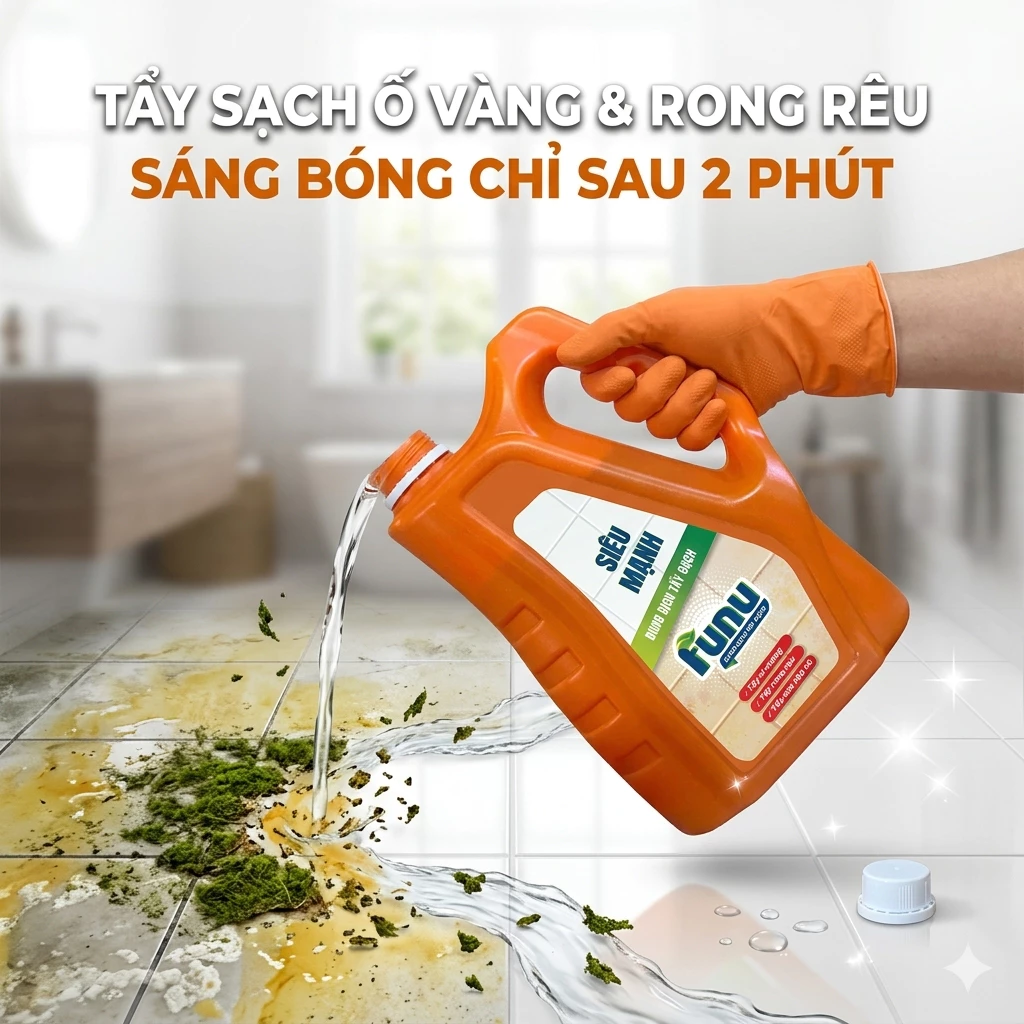 Dung Dịch Tẩy Gạch Funu 1.96L Tẩy Sạch Sàn Nhà Rong Rêu Cặn Canxi