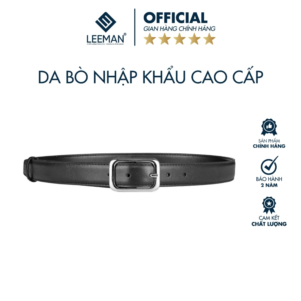 Thắt Lưng Nam Brian Da Bò Nhập Khẩu Chính Hãng LEEMAN Mặt Dây 3cm Hợp Kim Cao Cấp Thiết Kế Trẻ Trung