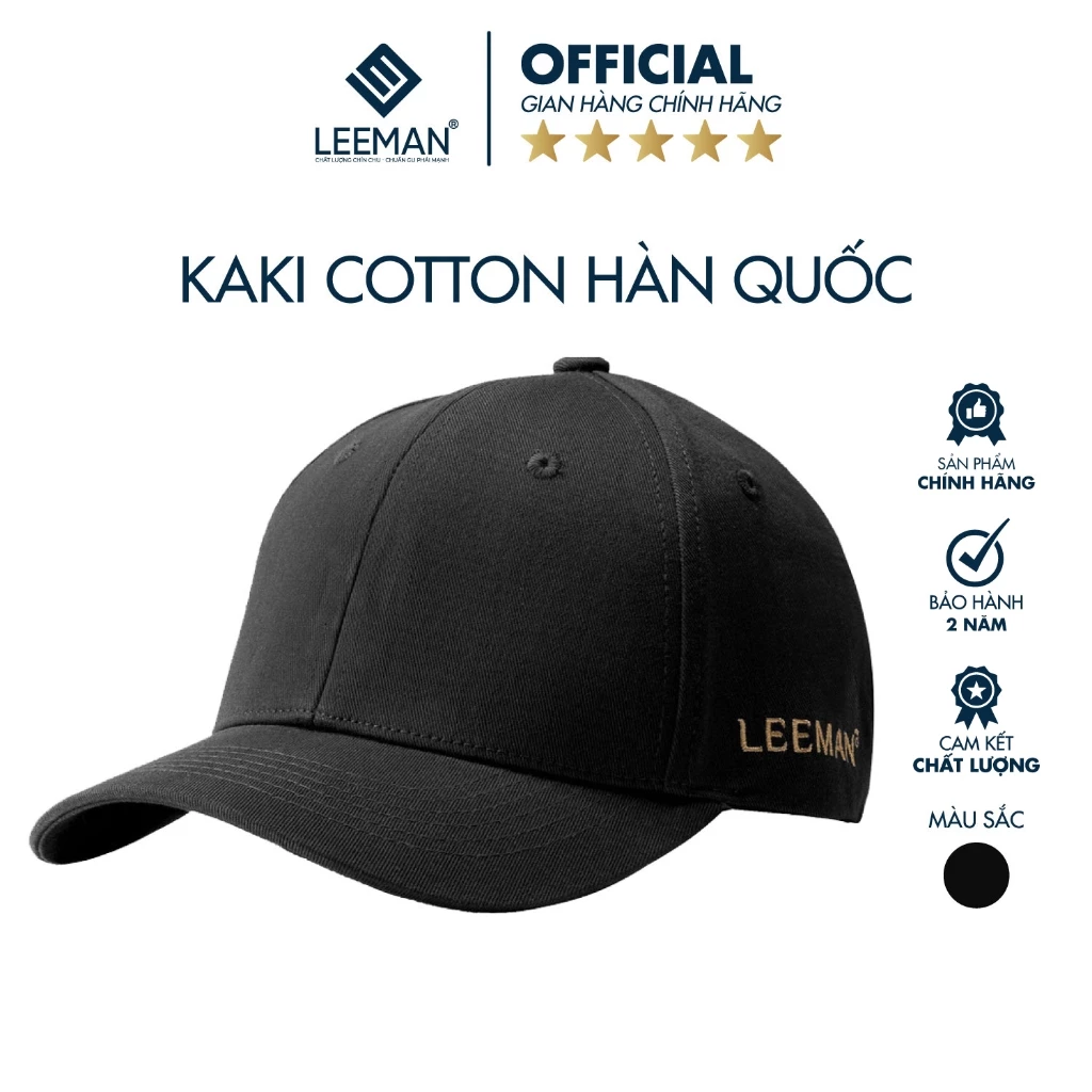 Mũ Lưỡi Trai Màu Trơn Leeman N04, Nón Kết Thể Thao Đơn Giản Vải Kaki Cotton Hàn Quốc