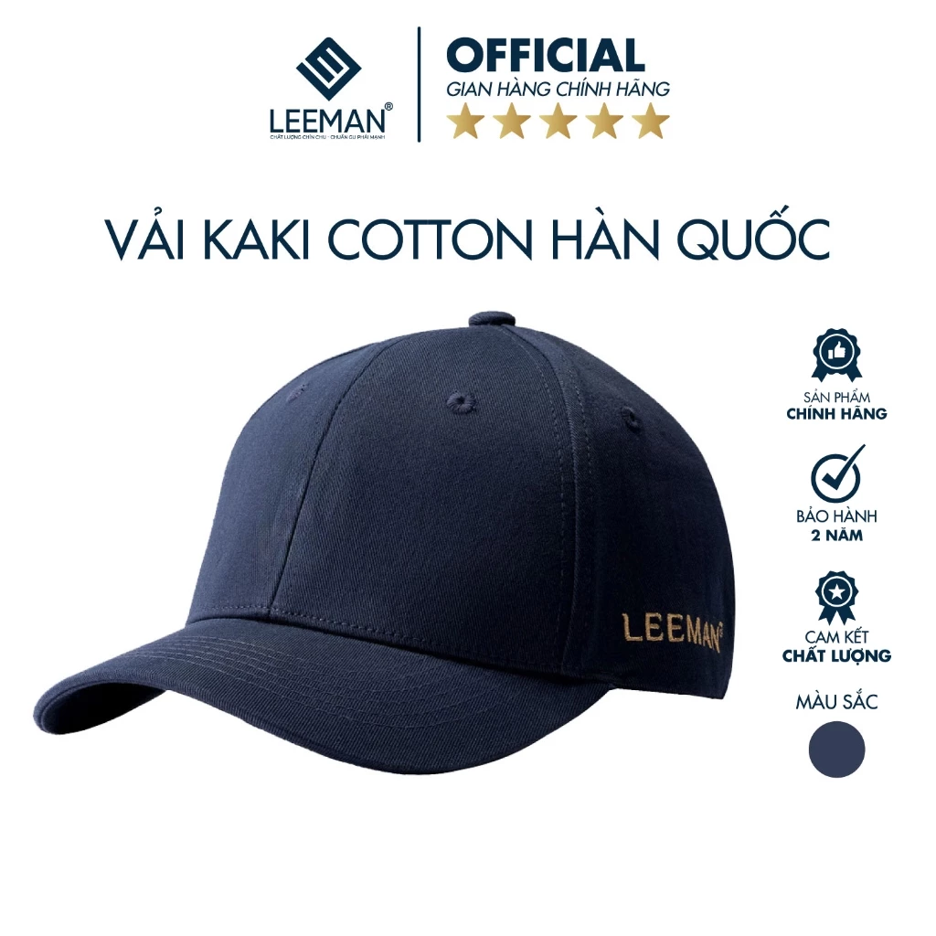 Mũ Lưỡi Trai Màu Trơn Leeman N05, Nón Kết Thể Thao Vải Kaki Cotton Hàn Quốc