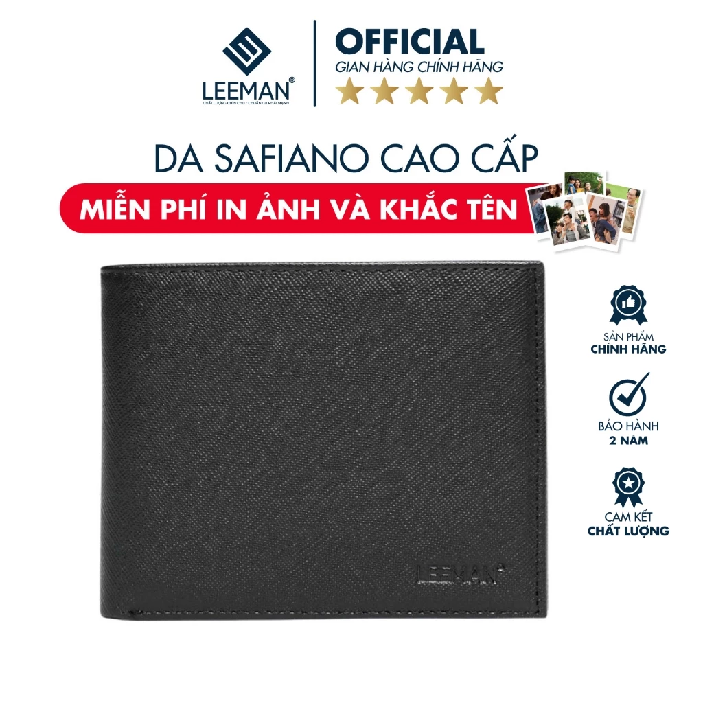[ CÓ KHẮC TÊN ] Bóp Nam Da Safiano Cao Cấp Phom Lớn Để Được Giấy Tờ Xe Cũ Ví Nam Da Thật Chính Hãng LEEMAN V168