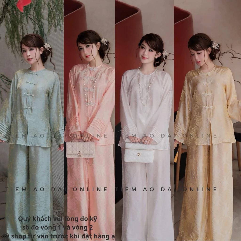 PP03 Áo Pháp Phục Ánh Kim Phật Tử Nam Nữ Cổ Trụ Tay Dài Gập-* áo pháp phục * pháp phục ánh kim * áo đi chùa -Áo Lam