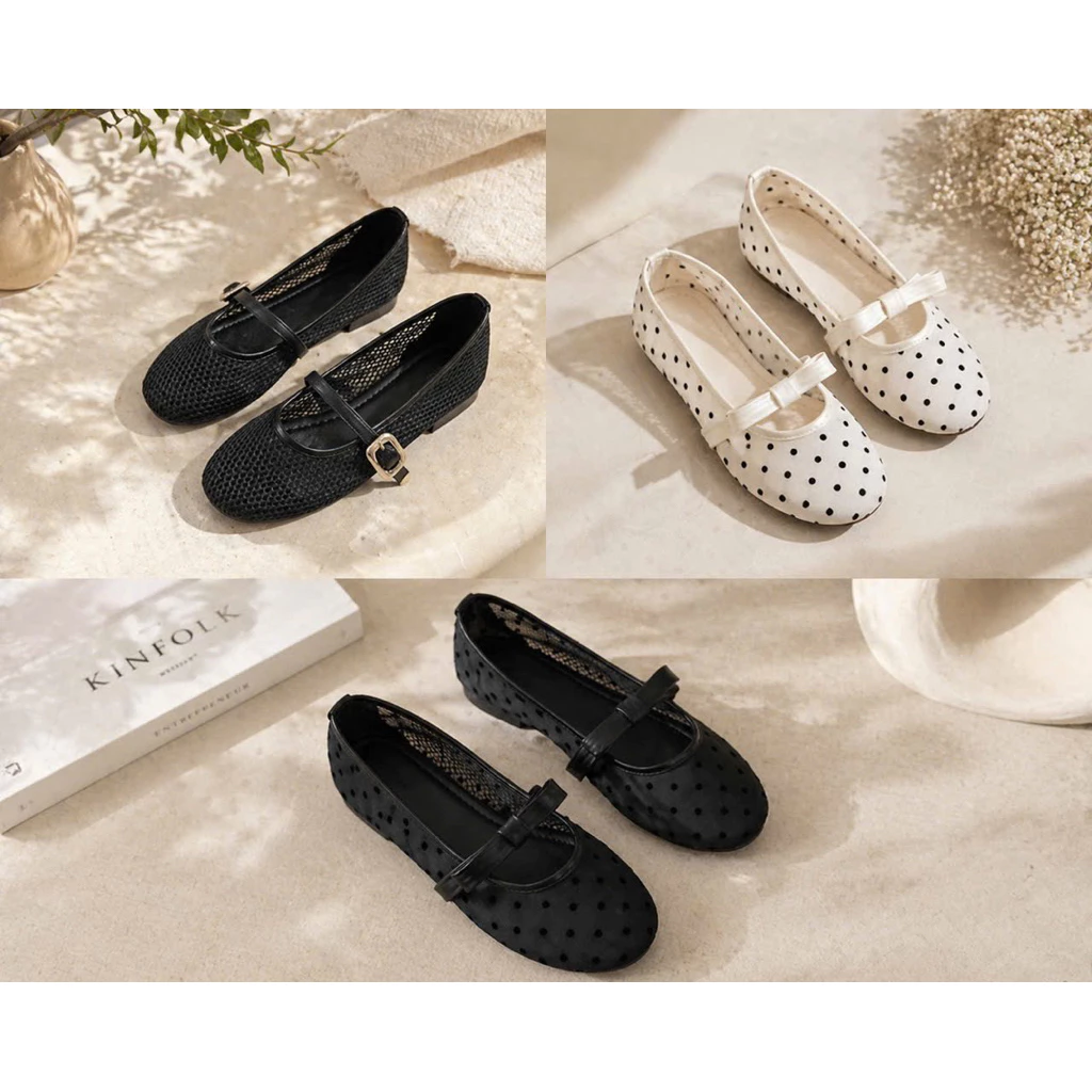 Giày bệt Lưới quai ngang mũi tròn xinh P.275