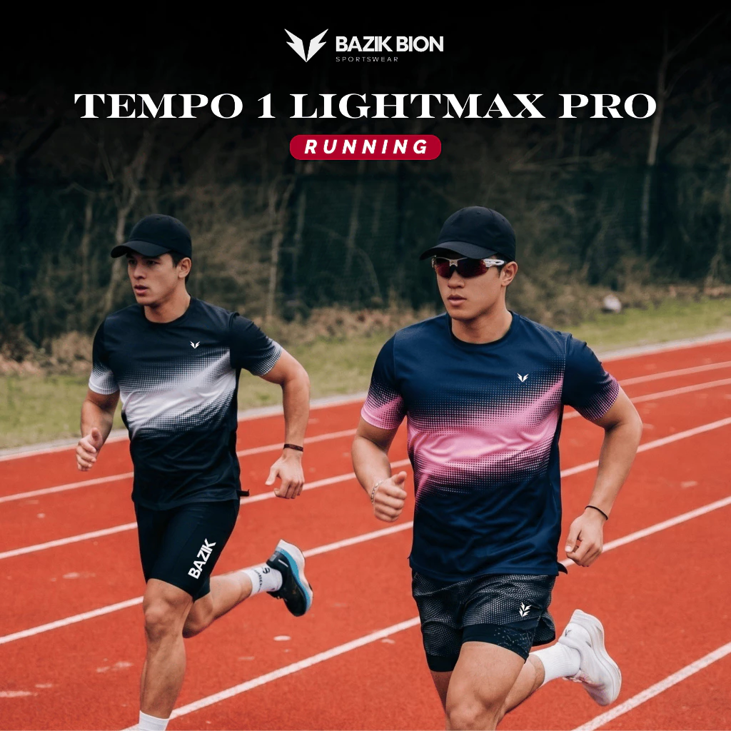 Áo Thun Thể Thao Chạy Bộ BAZIK BION Tempo 1 Chất vải Siêu nhẹ, Thoáng khí, Thấm hút mồ hôi, Thoải mái - A63