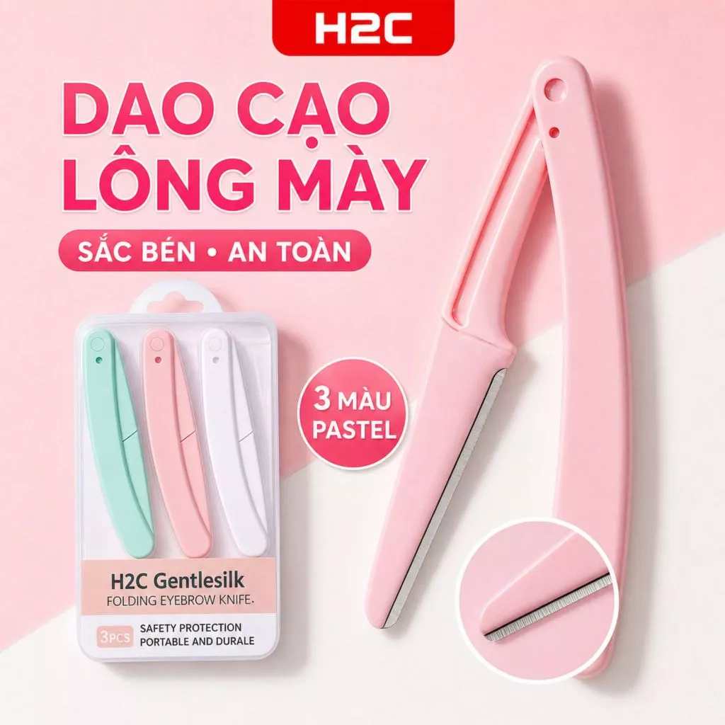 Dao cạo lông mày chân mày, tóc mái gấp gon tiện lợi sét 3 chiếc