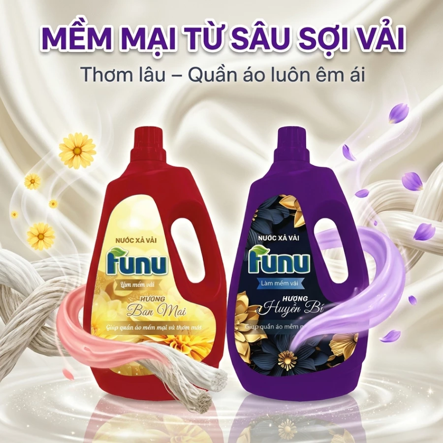 Nước Xả Vải Funu Cao Cấp Giúp Quần Áo Mềm Mại Thơm Mát