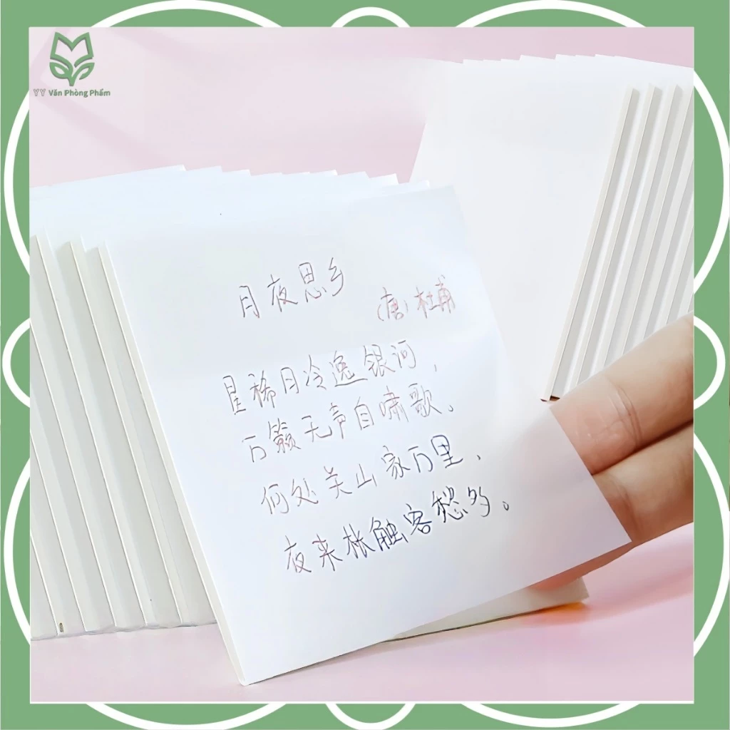 Giấy note trong suốt chống thấm nước 50 tờ – Ghi chú nhanh, không để lại keo