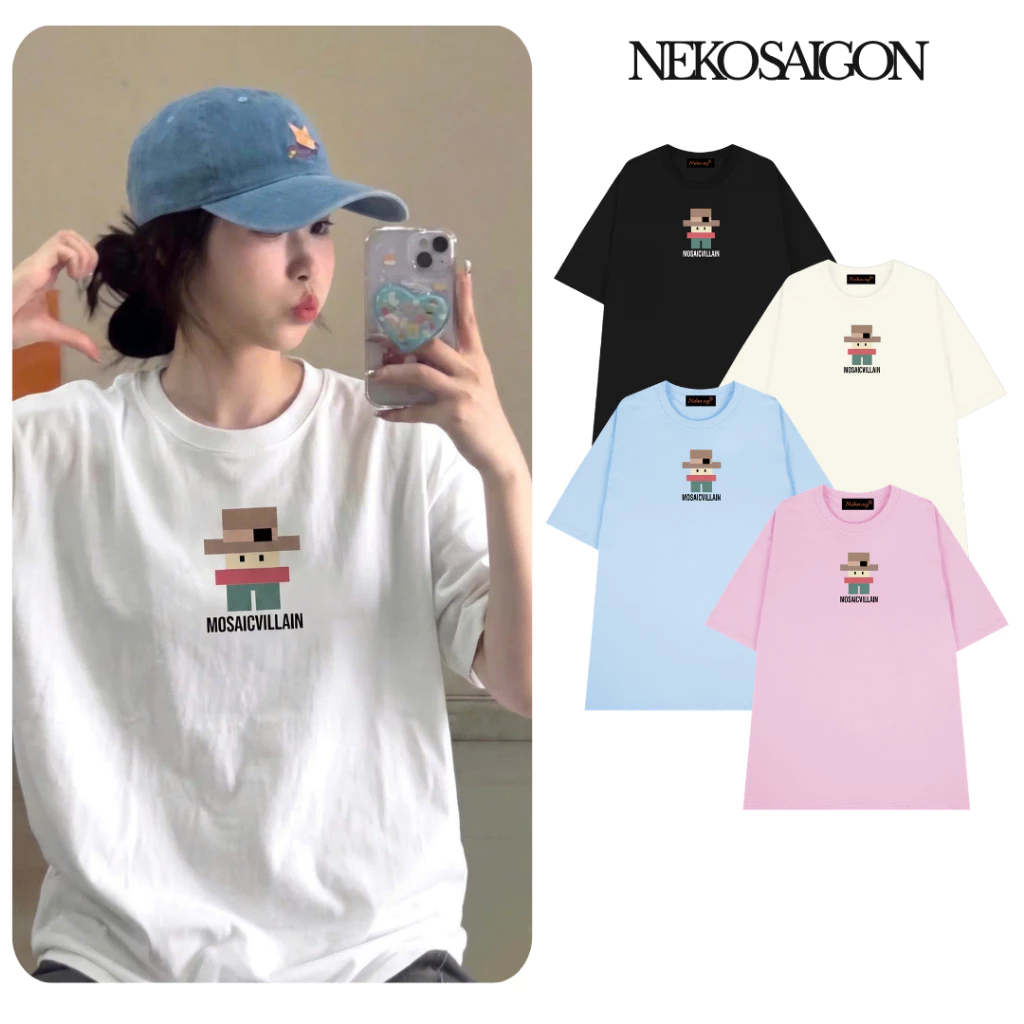 Áo thun tay lỡ form rộng unisex Neko.sg ATL597