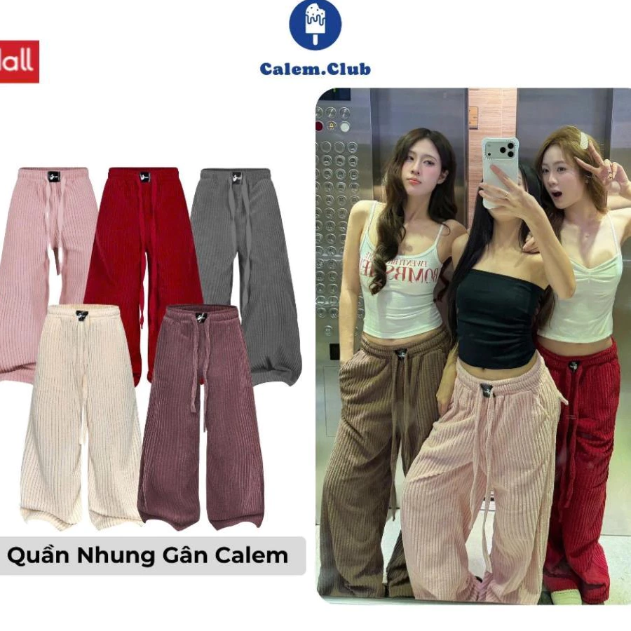 CHÍNH HÃNG Quần dài nhung gân CORDUROY PANTS Calem.Club chất liệu Premium ống rộng form unisex nam nữ quần thu đông