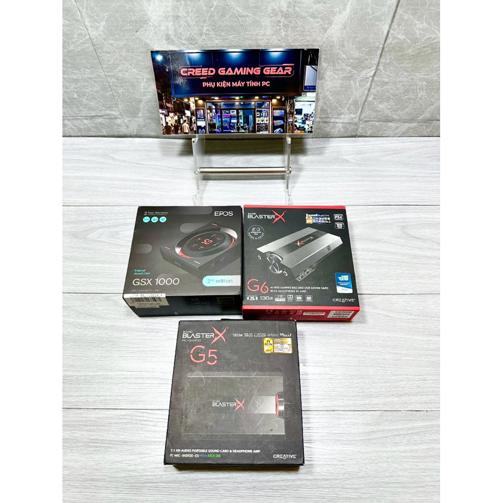 Thẻ âm thanh Creative BlasterX G1, G3, G5, G6, G8, Gsx1000, X3, X4, E5 new hoặc qua sử dụng