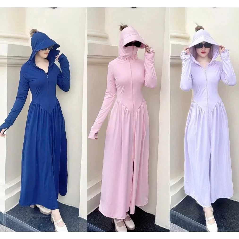 Áo Chống Nắng Dáng Dài, Dáng Xoè. Áo Khoác Choàng Nữ Chất Thun Lạnh  Mát
