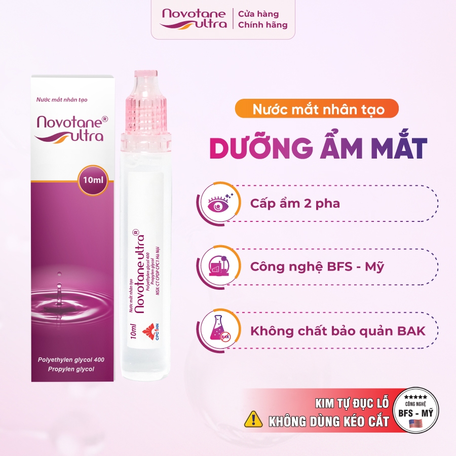 Nước Nhỏ Mắt Lens/Trang điểm Cấp Ẩm 2 Pha Cao Cấp Novotane Ultra-Dưỡng Ẩm Sâu…