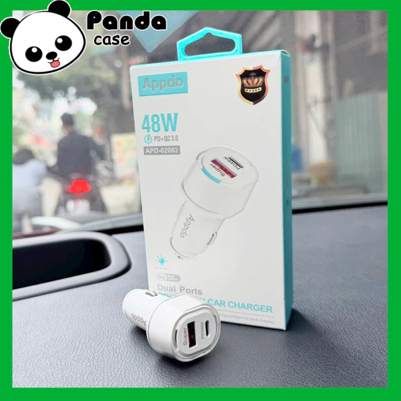 Tẩu sạc nhanh ô tô 2 cổng kim loại cao cấp - SẠC NHANH, AN TOÀN - Bảo hành 1 năm