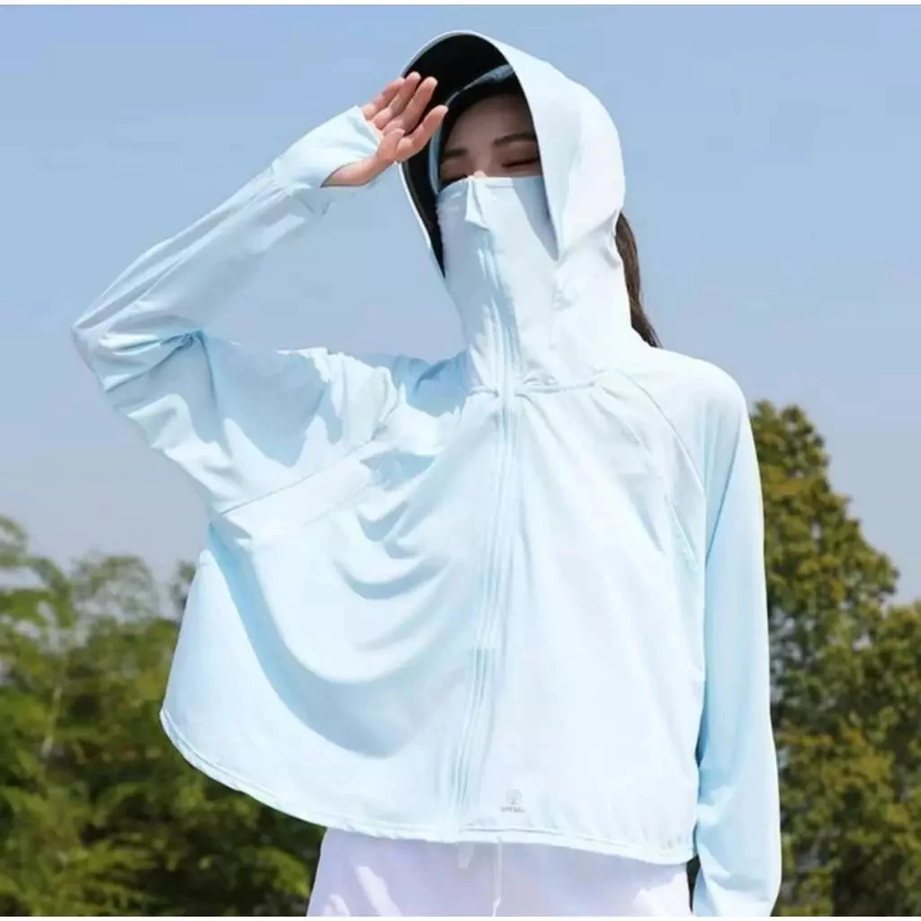 Áo Chống Nắng Nữ Dáng Croptop Vài Thun Lạnh Lụa Băng Thấm Hút Mồ Hôi Nhẹ Mát Lạnh