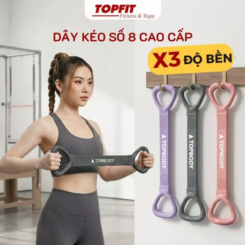 Dây Kháng Lực Số 8 TOPBODY Chất Liệu TPE Cao Cấp 3mm - Dây Kéo Đàn Hồi Tập Vai Lưng Tay Ngực Tại Nhà - DAYDH06