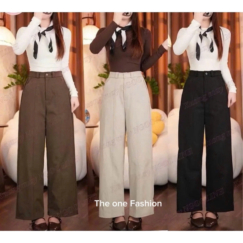 Quần Kaki Nhật Co Giãn From Ống Rộng Cạp Khoá Phối Lưng Chun Dễ Mặc M616