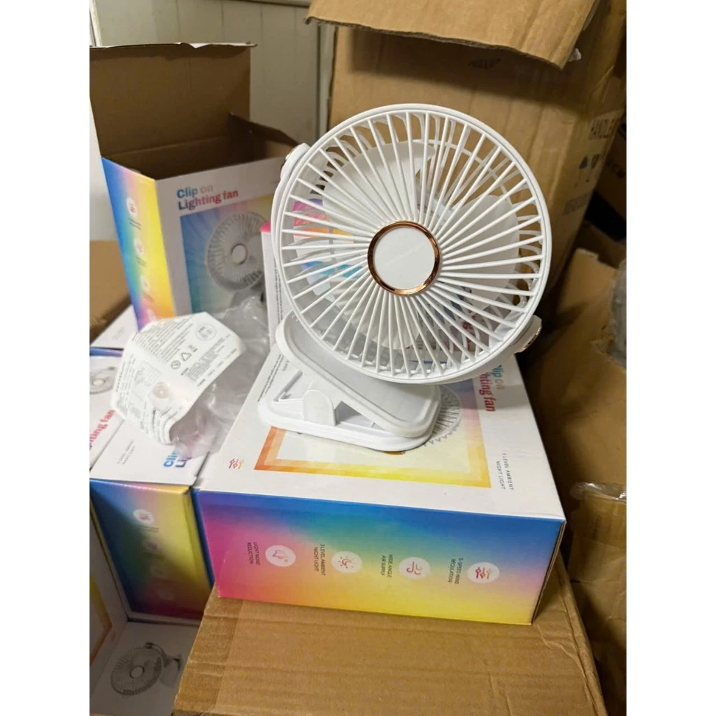 CHẠY ÊM] Quạt Sạc Mini Kẹp Bàn GF07 – Quạt Tích Điện Xoay 360°, 4 Chế Độ Gió, Pin Lâu, Không Gây Tiếng Ồn