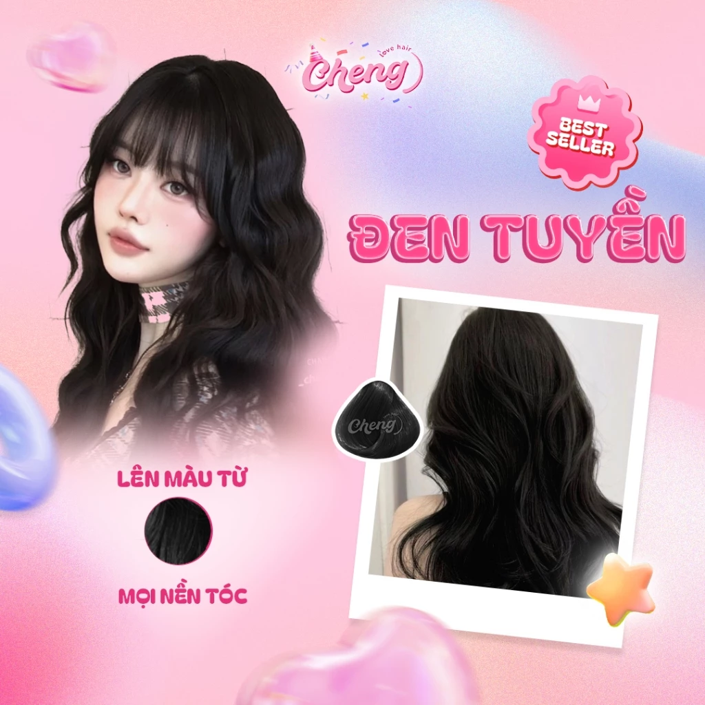 Thuốc Nhuộm Tóc Màu ĐEN TUYỀN Không Tẩy | Chenglovehair, Chenglovehairs